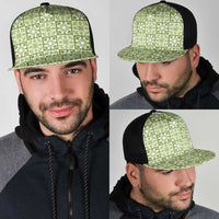 Omaomao Palaka Quilt Hawaii Mesh Trucker Cap Hawaiian Tropical Monstera Sea Turtle LT14 - Polynesian Pride