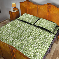 Omaomao Palaka Quilt Hawaii Quilt Bed Set Hawaiian Tropical Monstera Sea Turtle