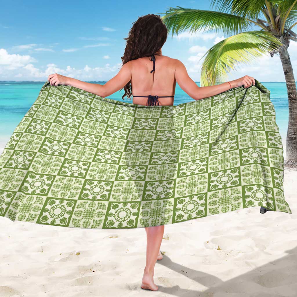 Omaomao Palaka Quilt Hawaii Sarong Hawaiian Tropical Monstera Sea Turtle LT14 - Polynesian Pride