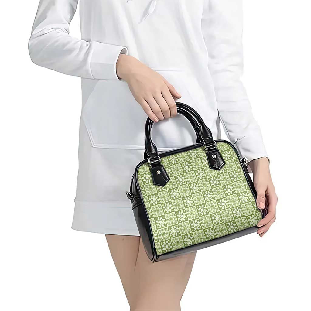 Omaomao Palaka Quilt Hawaii Shoulder Handbag Hawaiian Tropical Monstera Sea Turtle LT14 - Polynesian Pride