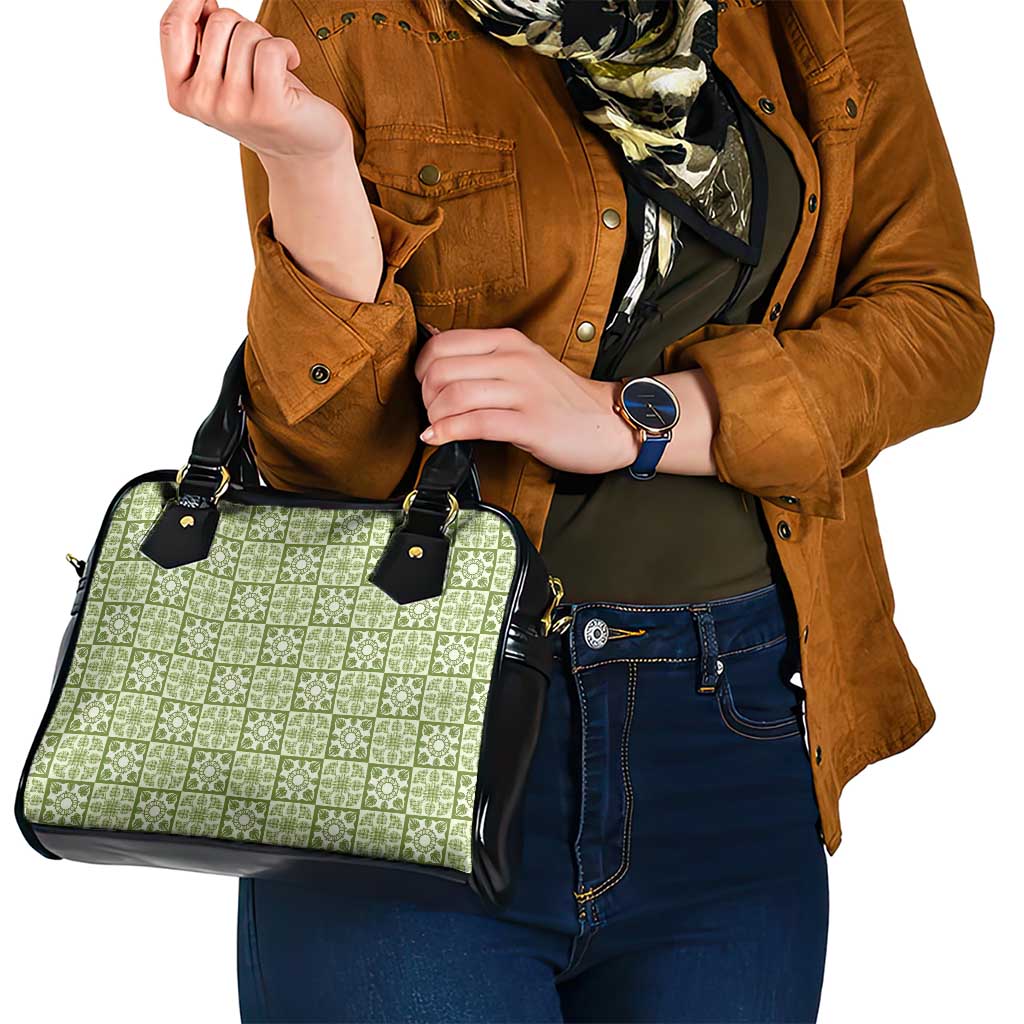 Omaomao Palaka Quilt Hawaii Shoulder Handbag Hawaiian Tropical Monstera Sea Turtle LT14 - Polynesian Pride