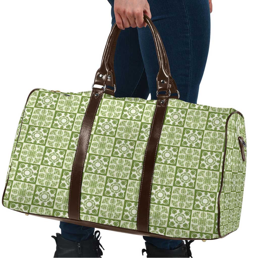 Omaomao Palaka Quilt Hawaii Travel Bag Hawaiian Tropical Monstera Sea Turtle