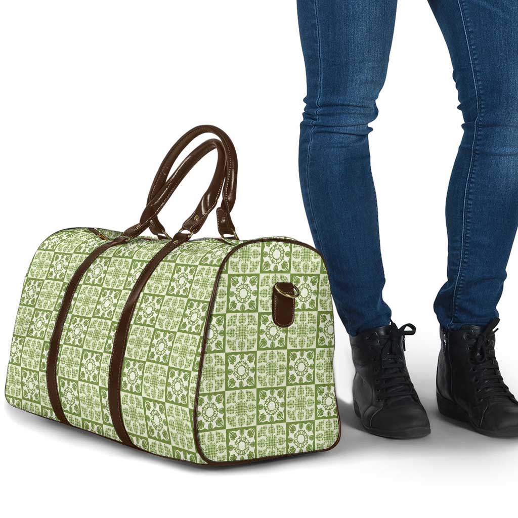 Omaomao Palaka Quilt Hawaii Travel Bag Hawaiian Tropical Monstera Sea Turtle