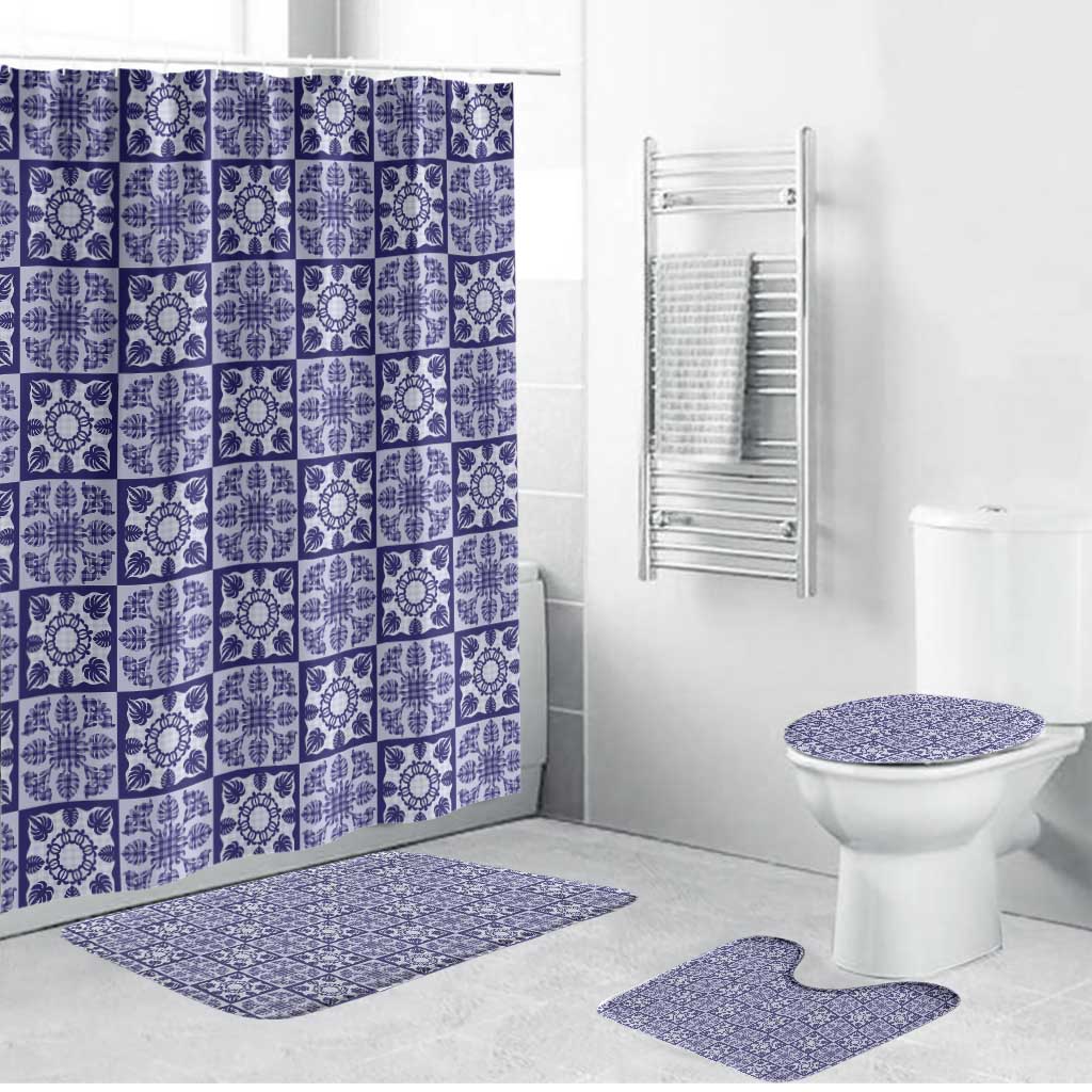 Polu Palaka Quilt Hawaii Bathroom Set Hawaiian Tropical Monstera Sea Turtle
