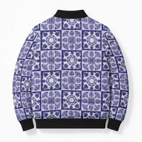 Polu Palaka Quilt Hawaii Bomber Puffer Jacket Hawaiian Tropical Monstera Sea Turtle