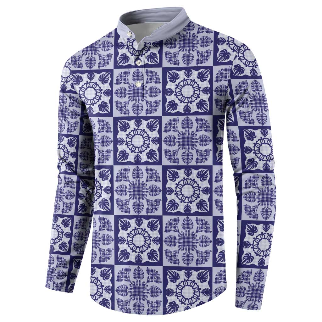 Polu Palaka Quilt Hawaii Button Sweatshirt Hawaiian Tropical Monstera Sea Turtle