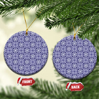 Polu Palaka Quilt Hawaii Ceramic Ornament Hawaiian Tropical Monstera Sea Turtle