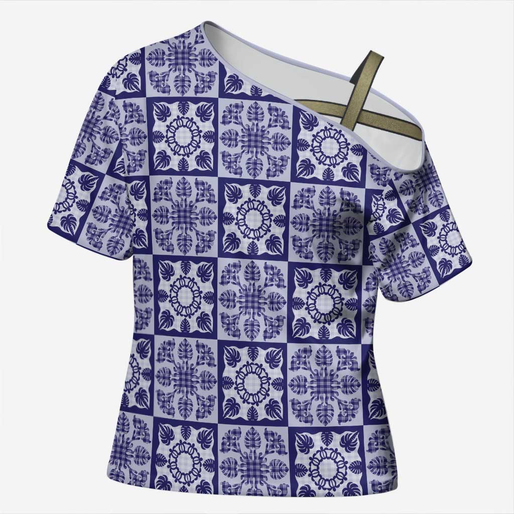 Polu Palaka Quilt Hawaii Cross Shoulder Shirt Hawaiian Tropical Monstera Sea Turtle