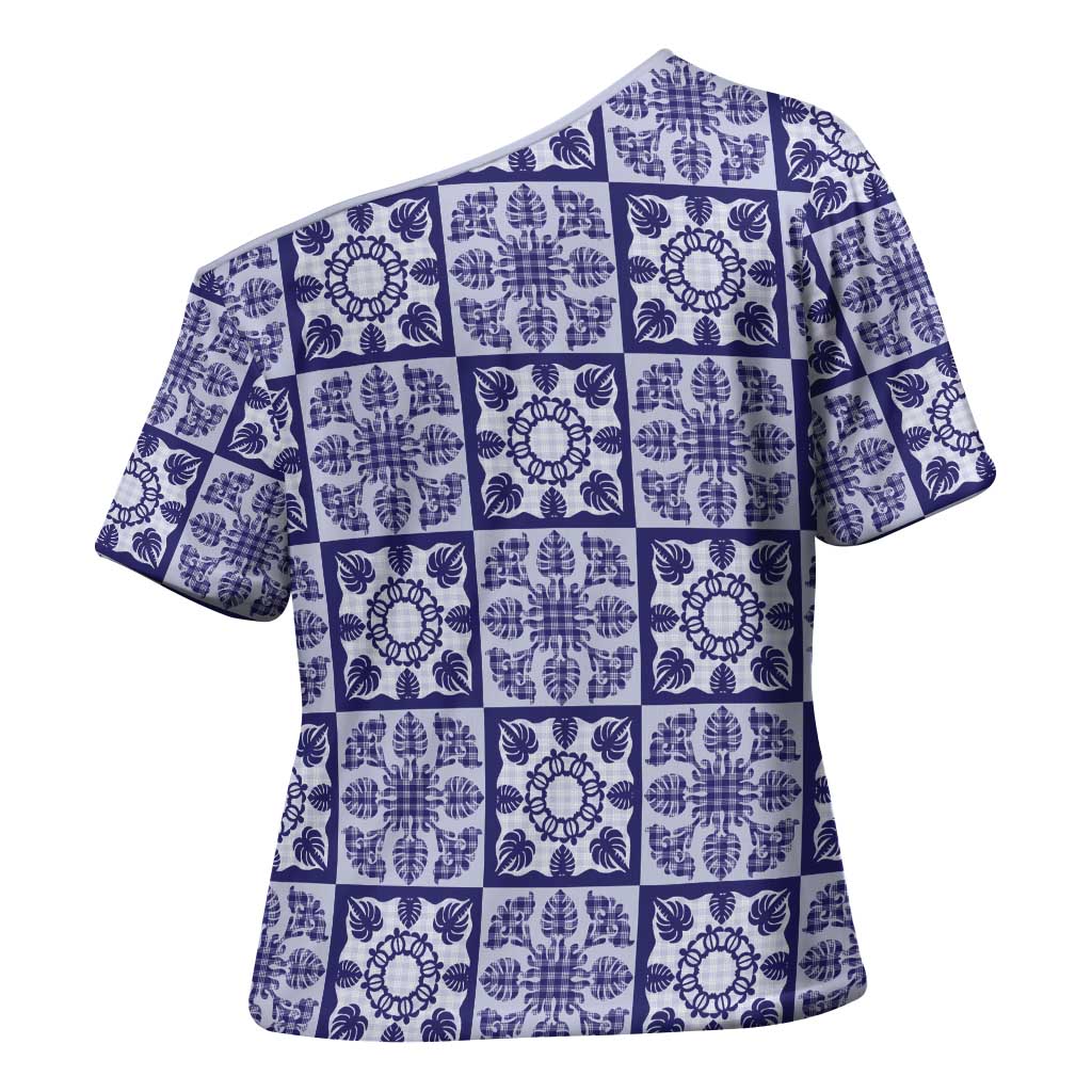Polu Palaka Quilt Hawaii Cross Shoulder Shirt Hawaiian Tropical Monstera Sea Turtle