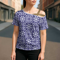 Polu Palaka Quilt Hawaii Cross Shoulder Shirt Hawaiian Tropical Monstera Sea Turtle