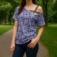Polu Palaka Quilt Hawaii Cross Shoulder Shirt Hawaiian Tropical Monstera Sea Turtle