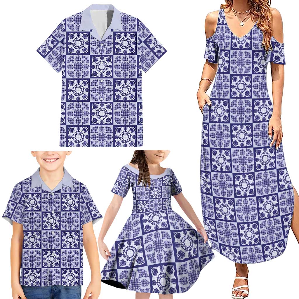 Polu Palaka Quilt Hawaii Family Matching Summer Maxi Dress and Hawaiian Shirt Hawaiian Tropical Monstera Sea Turtle LT14 - Polynesian Pride