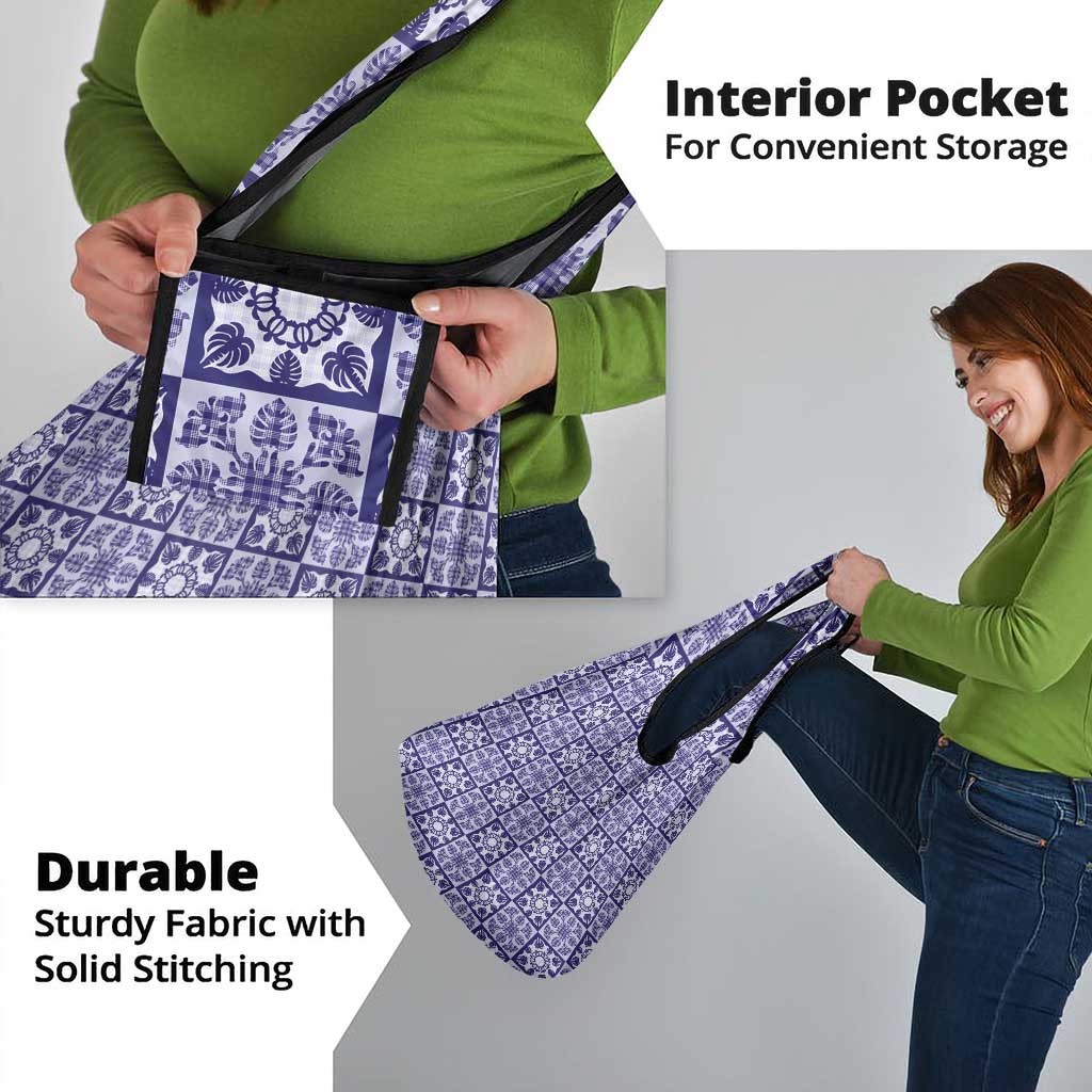 Polu Palaka Quilt Hawaii Grocery Bag Hawaiian Tropical Monstera Sea Turtle