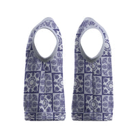 Polu Palaka Quilt Hawaii Christmas Knitted V-Neck Vest Hawaiian Tropical Monstera Sea Turtle