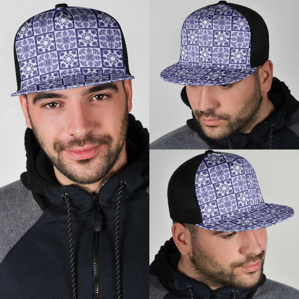 Polu Palaka Quilt Hawaii Mesh Trucker Cap Hawaiian Tropical Monstera Sea Turtle LT14 - Polynesian Pride