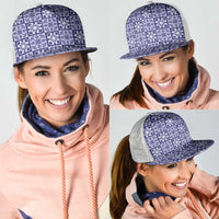 Polu Palaka Quilt Hawaii Mesh Trucker Cap Hawaiian Tropical Monstera Sea Turtle LT14 - Polynesian Pride