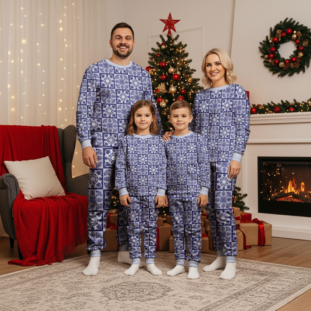 Polu Palaka Quilt Hawaii Christmas Pajama Set Hawaiian Tropical Monstera Sea Turtle