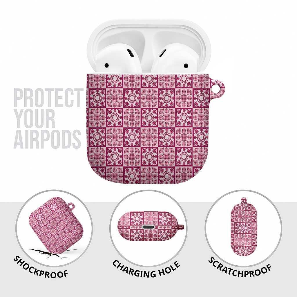 Akala Palaka Quilt Hawaii AirPods Case Hawaiian Tropical Monstera Sea Turtle LT14 - Polynesian Pride