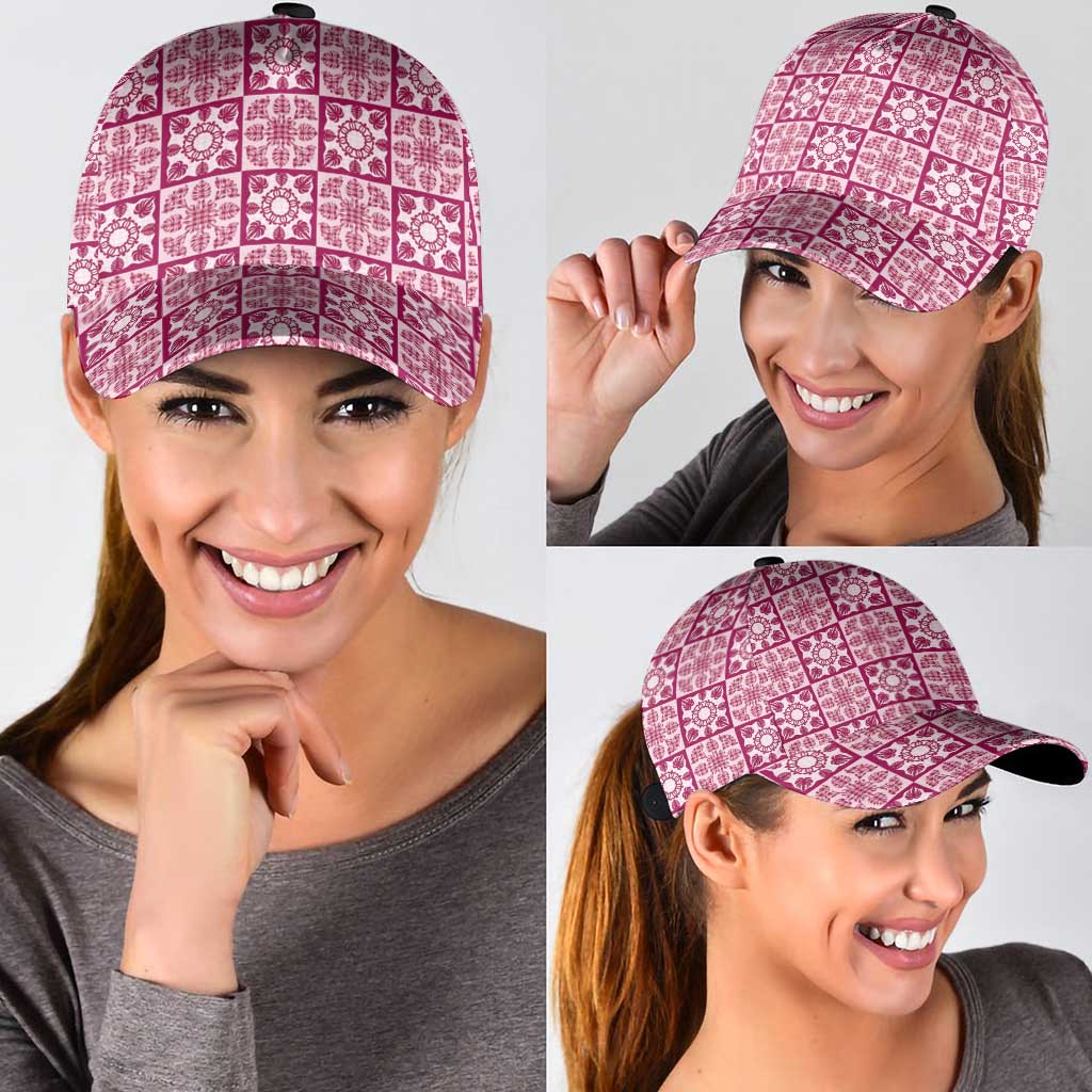 Akala Palaka Quilt Hawaii Classic Cap Hawaiian Tropical Monstera Sea Turtle LT14 - Polynesian Pride