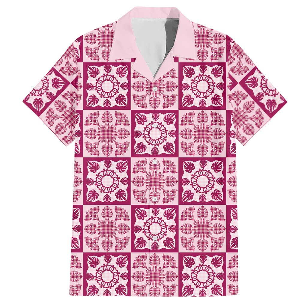 Akala Palaka Quilt Hawaii Hawaiian Shirt Hawaiian Tropical Monstera Sea Turtle LT14 Pink - Polynesian Pride