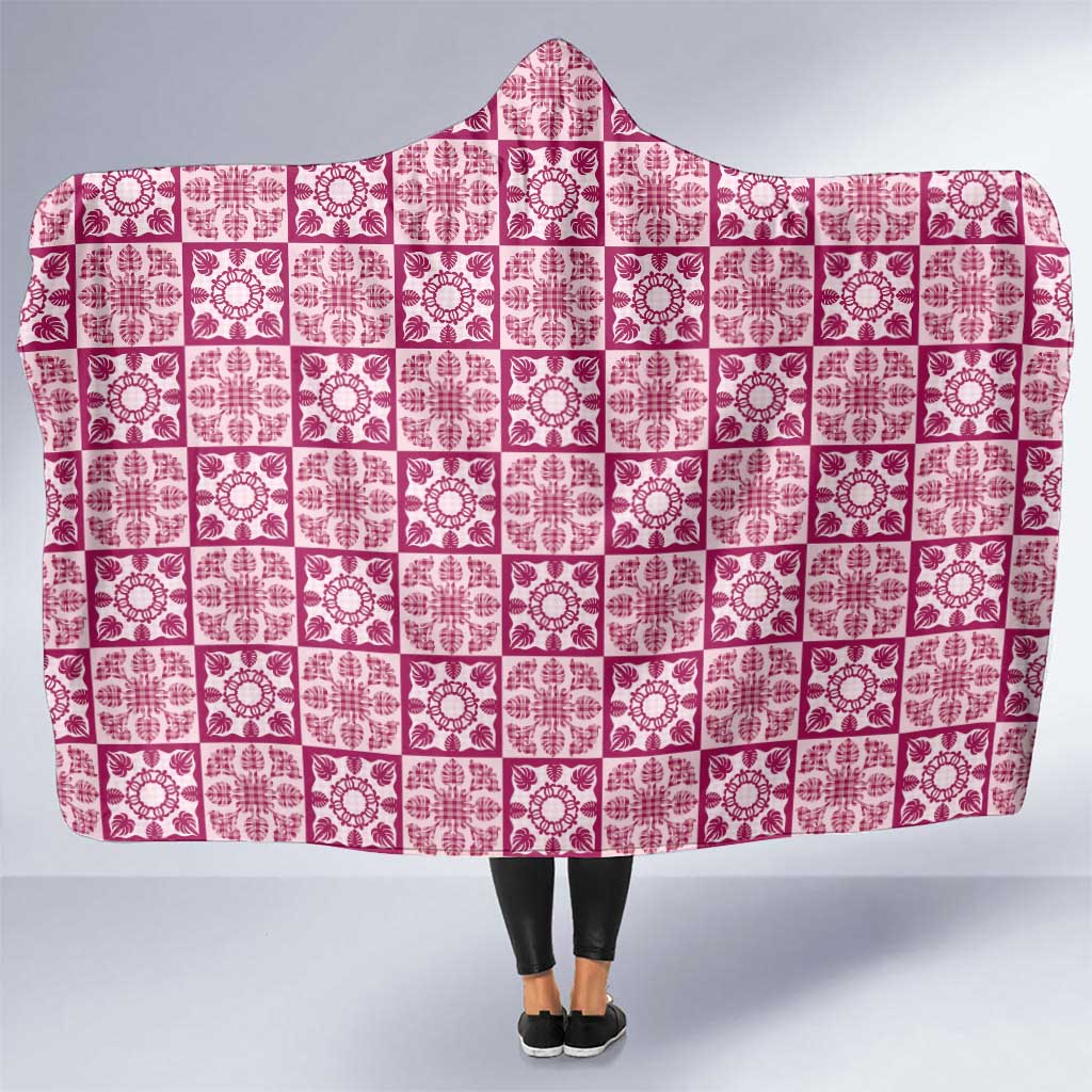 Akala Palaka Quilt Hawaii Hooded Blanket Hawaiian Tropical Monstera Sea Turtle