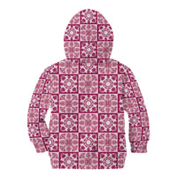 Akala Palaka Quilt Hawaii Kid Hoodie Hawaiian Tropical Monstera Sea Turtle LT14 - Polynesian Pride