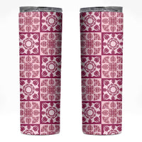 Akala Palaka Quilt Hawaii Skinny Tumbler Hawaiian Tropical Monstera Sea Turtle