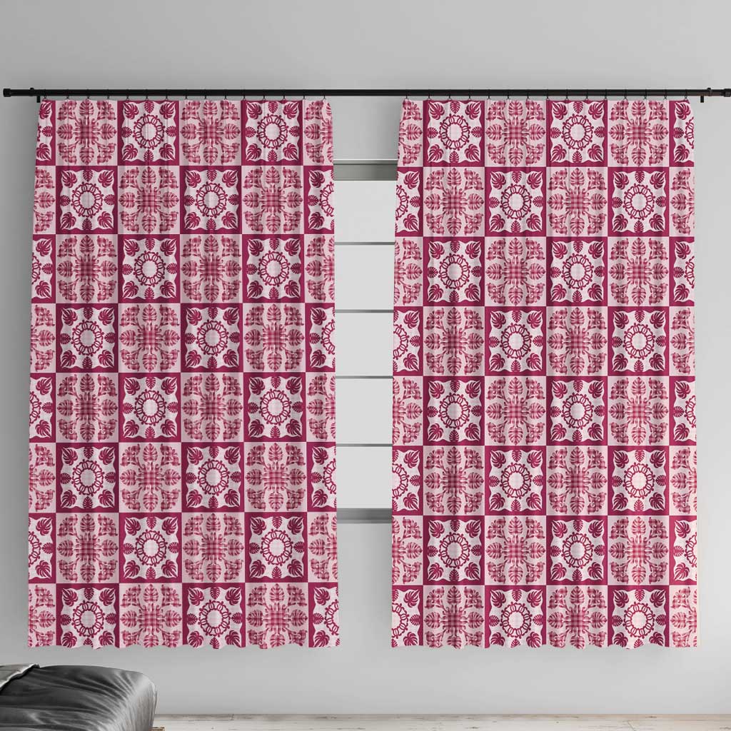 Akala Palaka Quilt Hawaii Window Curtain Hawaiian Tropical Monstera Sea Turtle
