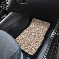 Beige Palaka Quilt Hawaii Car Mats Hawaiian Tropical Monstera Sea Turtle