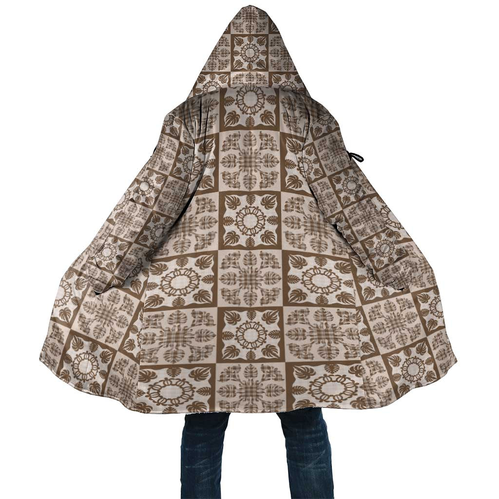 Beige Palaka Quilt Hawaii Cloak Hawaiian Tropical Monstera Sea Turtle LT14 Unisex Beige - Polynesian Pride