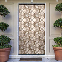 Beige Palaka Quilt Hawaii Door Cover Hawaiian Tropical Monstera Sea Turtle LT14 Beige - Polynesian Pride
