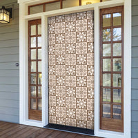 Beige Palaka Quilt Hawaii Door Cover Hawaiian Tropical Monstera Sea Turtle LT14 - Polynesian Pride