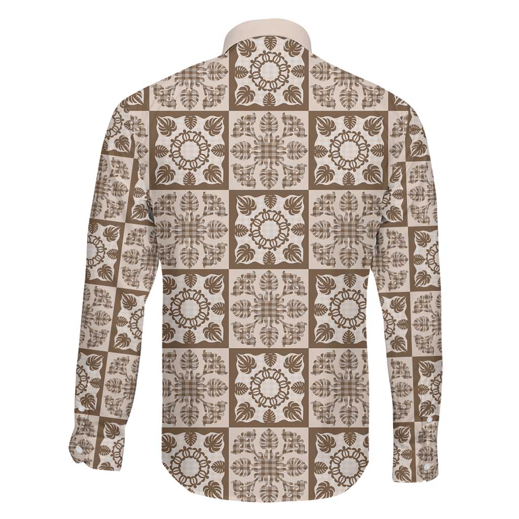 Beige Palaka Quilt Hawaii Family Matching Mermaid Dress and Hawaiian Shirt Hawaiian Tropical Monstera Sea Turtle