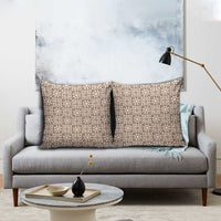 Beige Palaka Quilt Hawaii Pillow Cover Hawaiian Tropical Monstera Sea Turtle