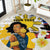 Personalised Philippines Women's Day Round Carpet Filipino Golden Sun With Polynesian Pattern