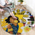 Personalised Philippines Women's Day Round Carpet Filipino Golden Sun With Polynesian Pattern