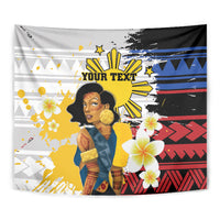 Personalised Philippines Women's Day Tapestry Filipino Golden Sun With Polynesian Pattern