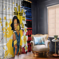 Personalised Philippines Women's Day Window Curtain Filipino Golden Sun With Polynesian Pattern LT14 - Polynesian Pride