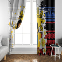 Personalised Philippines Women's Day Window Curtain Filipino Golden Sun With Polynesian Pattern LT14 - Polynesian Pride