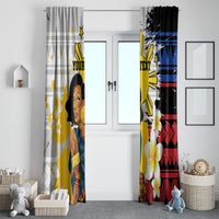 Personalised Philippines Women's Day Window Curtain Filipino Golden Sun With Polynesian Pattern LT14 - Polynesian Pride