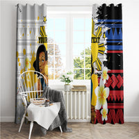 Personalised Philippines Women's Day Window Curtain Filipino Golden Sun With Polynesian Pattern LT14 - Polynesian Pride
