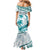 Cyan Polynesia Family Matching Mermaid Dress and Hawaiian Shirt Polynesian Turtle Shark Tattoo Tropical Vintage LT14 - Polynesian Pride
