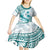Cyan Polynesia Kid Short Sleeve Dress Polynesian Turtle Shark Tattoo Tropical Vintage LT14 - Polynesian Pride
