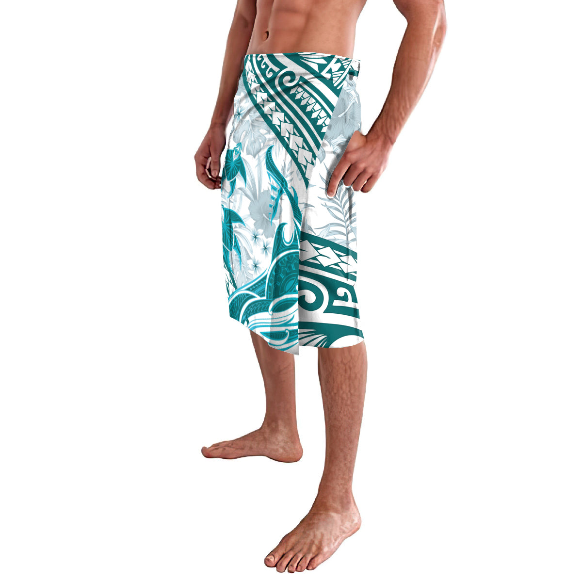 Cyan Polynesia Lavalava Polynesian Turtle Shark Tattoo Tropical Vintage LT14 - Polynesian Pride