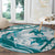 Cyan Polynesia Round Carpet Polynesian Turtle Shark Tattoo Tropical Vintage