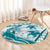 Cyan Polynesia Round Carpet Polynesian Turtle Shark Tattoo Tropical Vintage