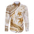 Gold Polynesia Family Matching Long Sleeve Bodycon Dress and Hawaiian Shirt Polynesian Turtle Shark Tattoo Tropical Vintage LT14 Dad's Shirt - Long Sleeve Gold - Polynesian Pride