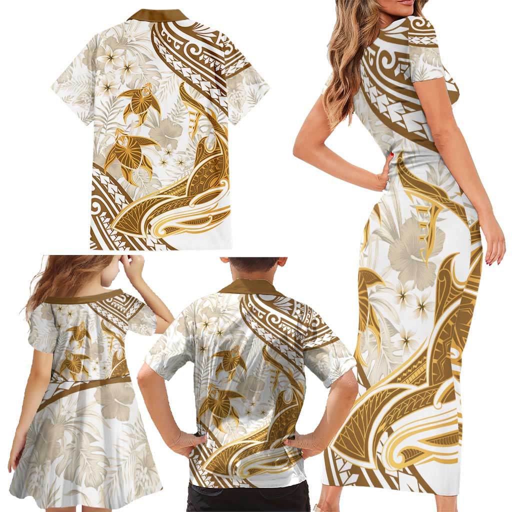Gold Polynesian Family Matching Outfits - Turtle Shark Tattoo Design