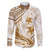 Gold Polynesia Family Matching Short Sleeve Bodycon Dress and Hawaiian Shirt Polynesian Turtle Shark Tattoo Tropical Vintage LT14