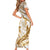 Gold Polynesia Family Matching Short Sleeve Bodycon Dress and Hawaiian Shirt Polynesian Turtle Shark Tattoo Tropical Vintage LT14